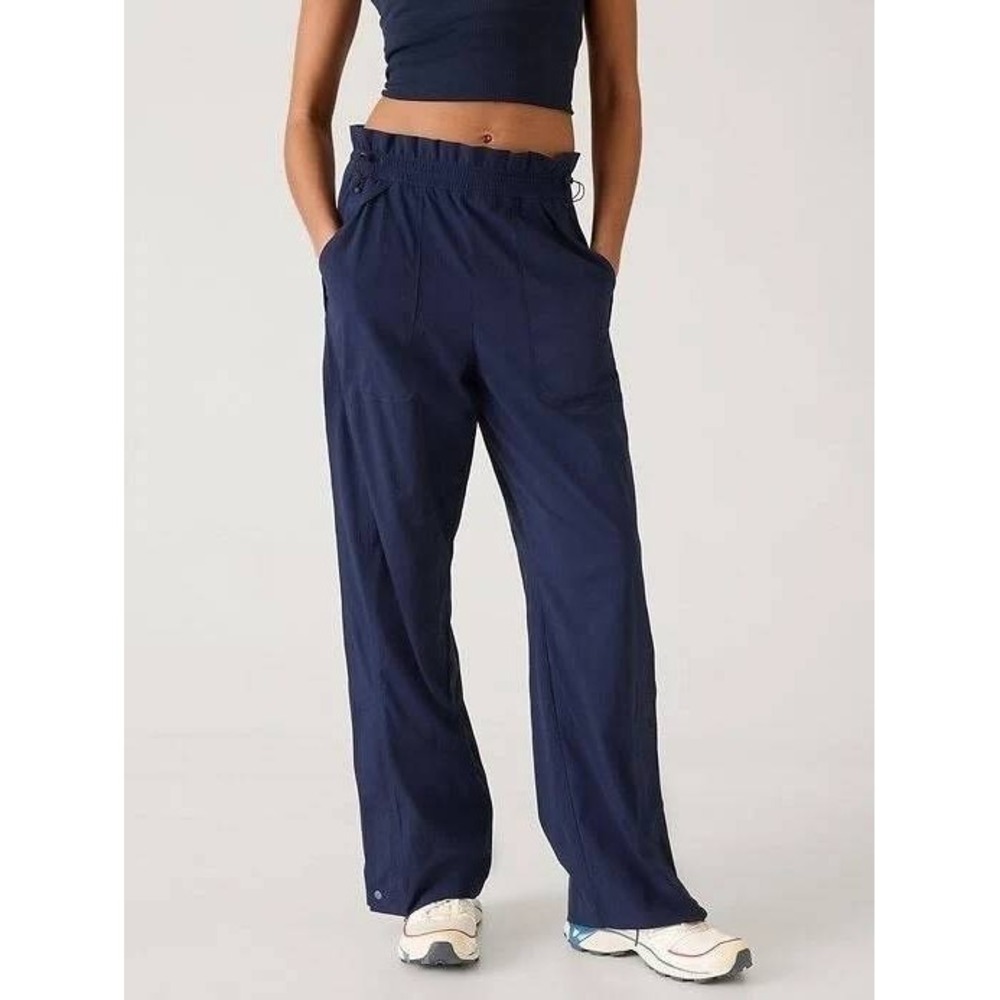$129 Athleta Womens Petite Wide Leg Hiking Trekkie High Rise Parachute Pants/XS